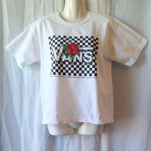 Vans Checkered Print with Rose White T-Shirt
